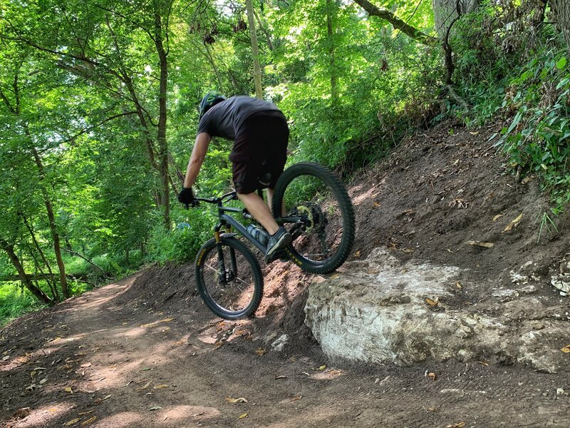 Little chunk of rideable bedrock sticking out of the Aspen singletrack.