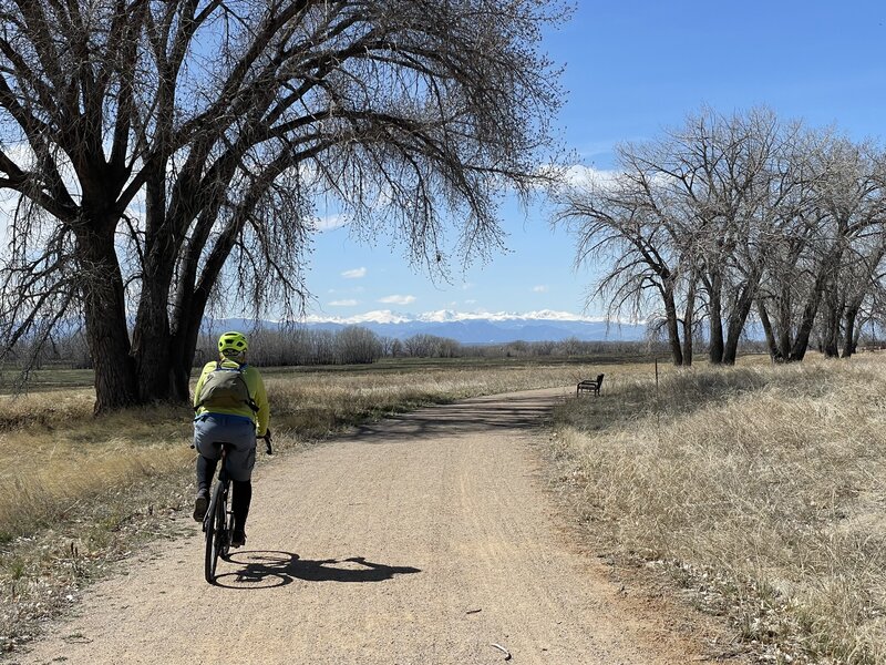 Heading west on Rocky Mountain Greenway Trail.