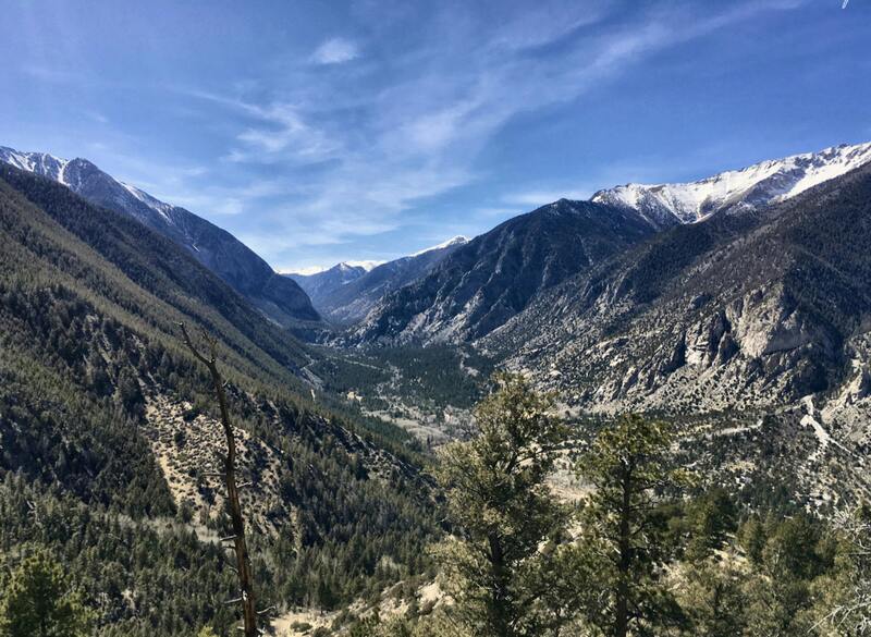 Looking down into Chalk Creek Valley