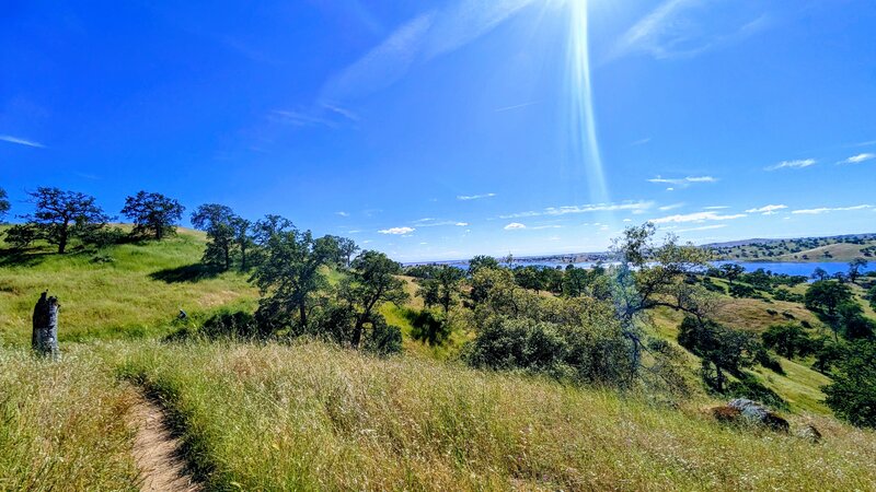 Lake view on singletrack trail