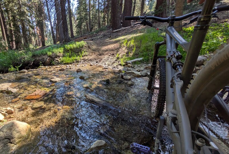 A few creeks to cross on the descent.