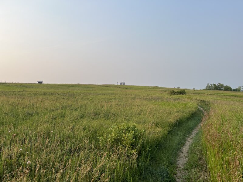 "Imbalanced" trail. Looking up at parking lot/washroom.