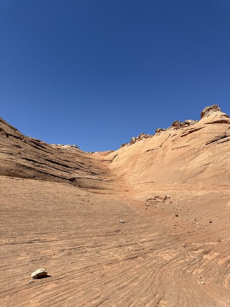 Bottom of the gulley after the descent.