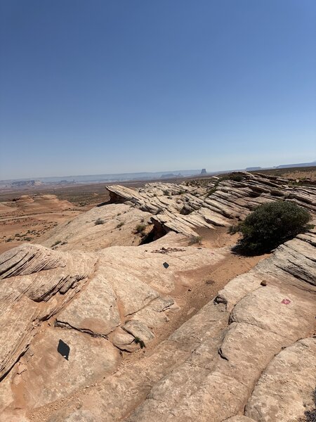 Looking towards the start of Fin Rock Ledge.