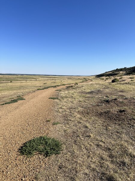 At the elbow of the trail looking south.