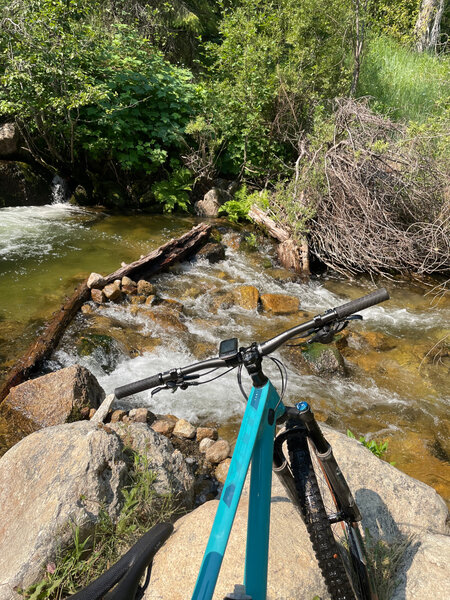 Swim hole/waterfall at the end of the trail to get on Lightning Creek Road.