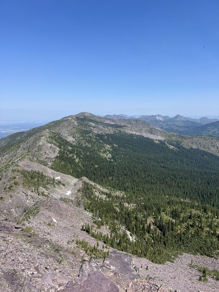 Swan Mountains looking North from Sixmile Mountain.