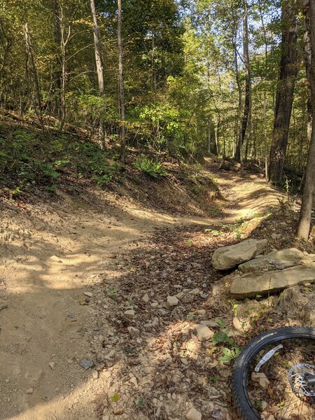 Some fun berms at the bottom of Flying Squirrel.