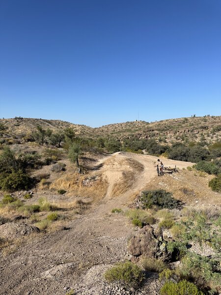 The step-up and berm section on Happy Place.