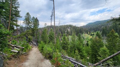 Outcrops of granite boulders adorn the Herman Gulch Doubletrack.