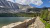 Old stone walls line the Northern perimeter of Hearst Lake.