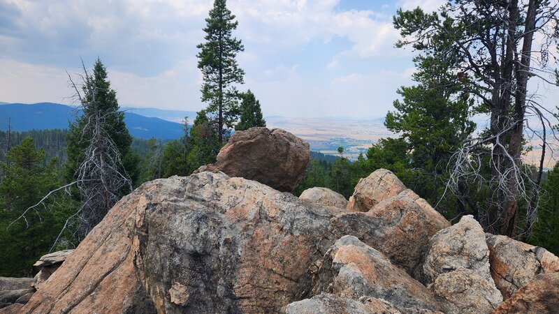 One of the rare views on the Blacktail Loop Trail looking northwest towards the Flats of Butte.