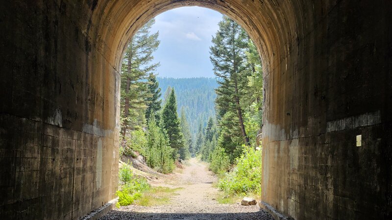 Looking out one of the tunnels on the Old Milwaukee Railroad.