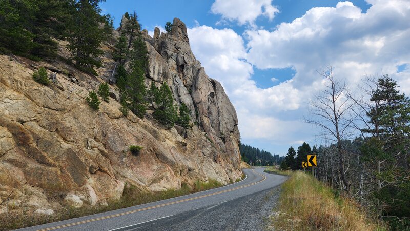 Highway 2 on the Beaver Ponds Loop is windy and scenic.