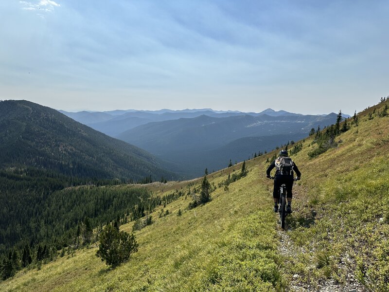 Sidehill riding with an incredible view.