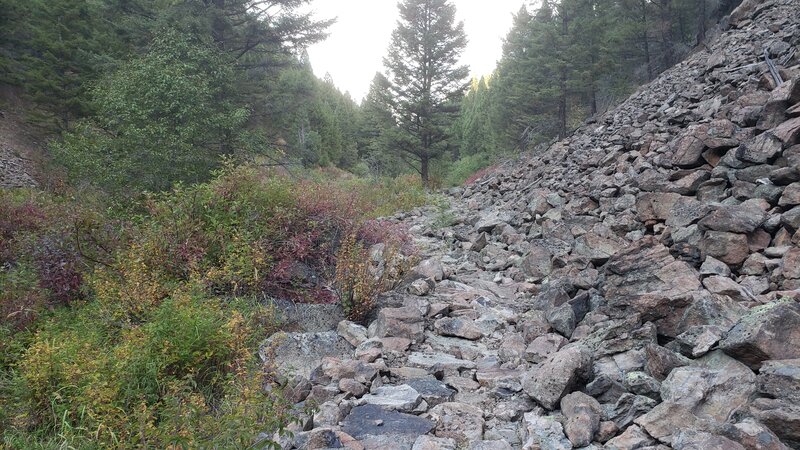 A very rocky section from the upper part of German Gulch Trail.