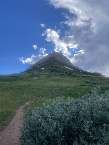 Top of Pass Creek looking at Engineer Mountain.