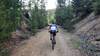 A mountain biker rides the Old Milwaukee Railroad.