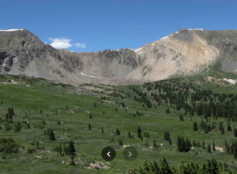 Looking up at the continental divide.