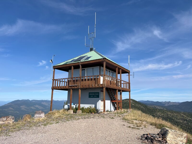 Werner Peak Lookout; the start of the Ralph Thayer Memorial Trail (Whitefish Divide Trail #26) is just on the north side.