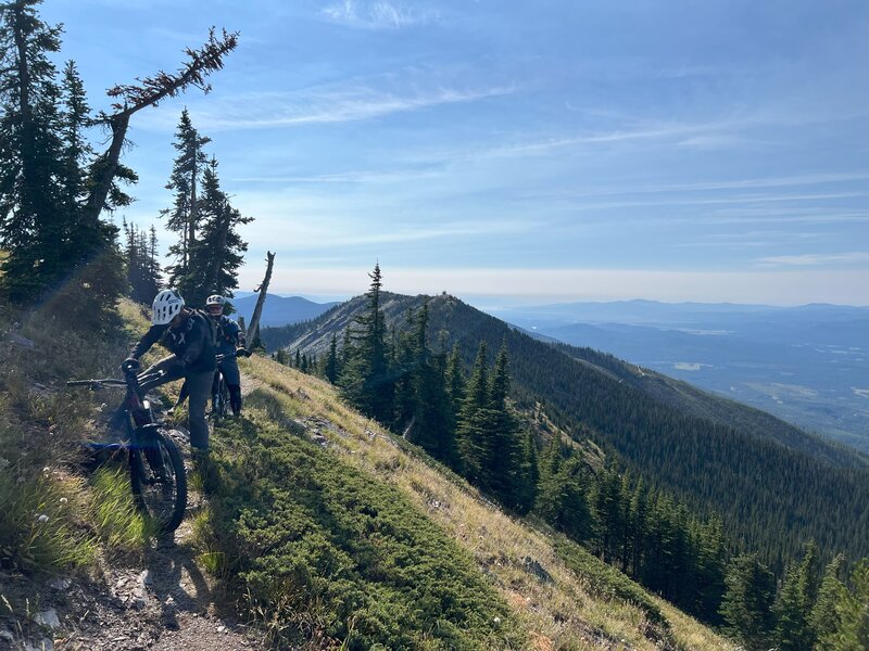 Drop down the ridge from Werner Lookout, followed by one climb and the first good "look back" to where you started.