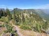 After 16 incredible ridge riding miles, the beginning of the final downhill to Red Meadow Road.