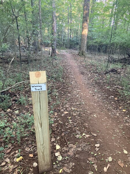 Warning track trail start