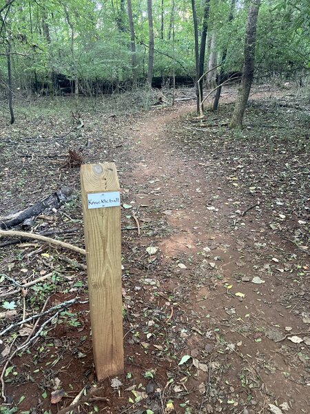 Knuckleball trail sign