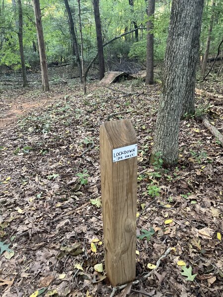 Lockdown DH Only trail sign