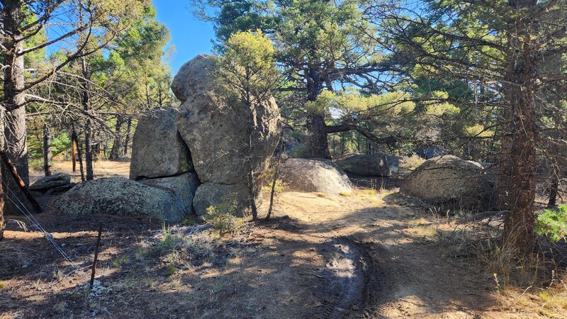 Paul Place Perimeter Trail has some fun corners between large granite boulders.