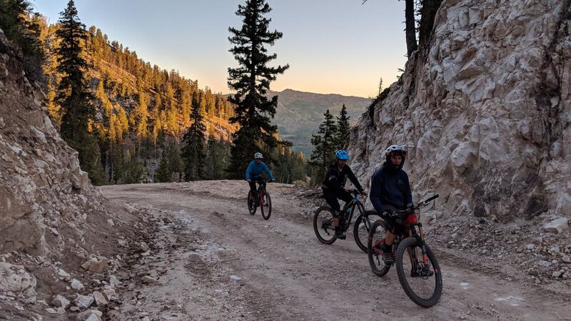 Raptor Road thru the rock cut near the top.