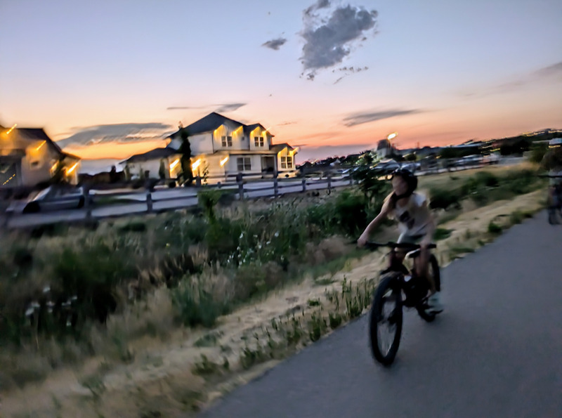 Evening ride on the bike path.