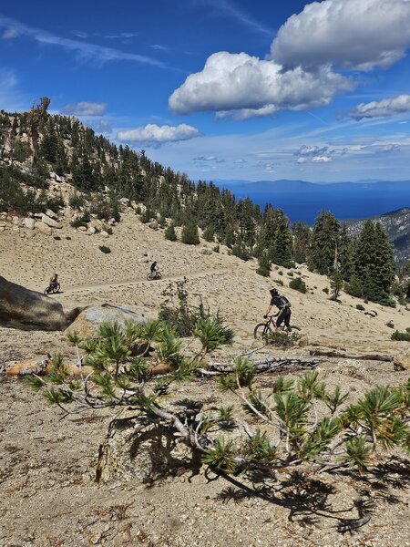 Freel Pass - Lake Tahoe in the background.