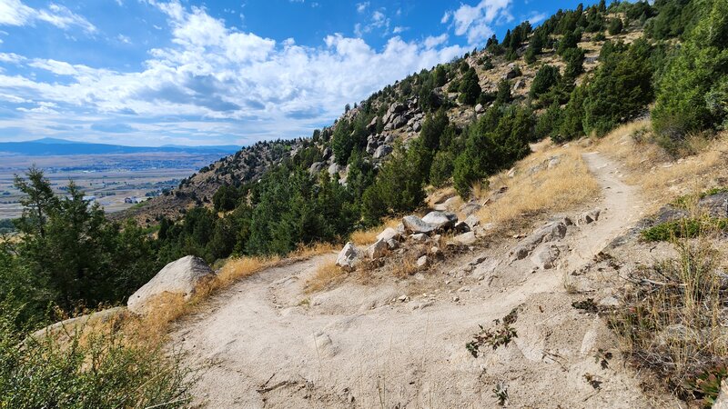 One of the tougher switchbacks on the Maud-S loop trail shows typical sandy conditions.