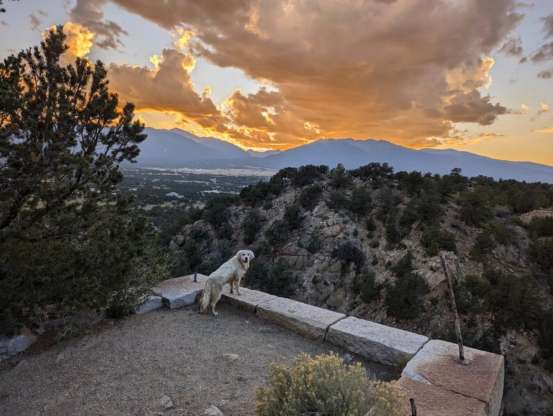 Sunset at the end of the railroad grade where there used to be a cool trestle