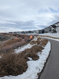Bike path and view to the north.
