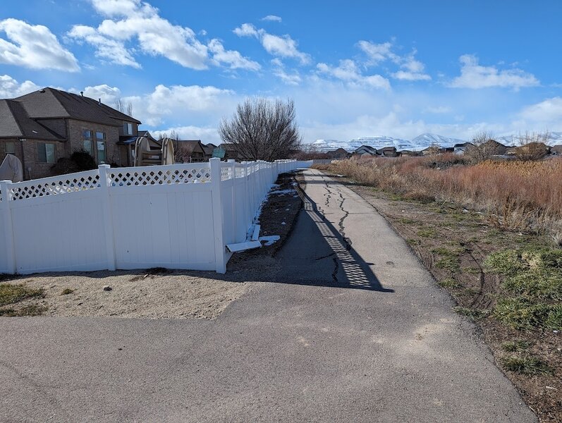 Bike path and view to the west.