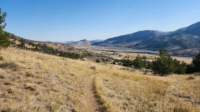 Good views looking down the Jefferson River Valley from the lower part of Cave Gulch Trail.