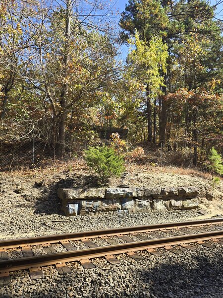 Old Bridge embankment, & Chain Link Fence