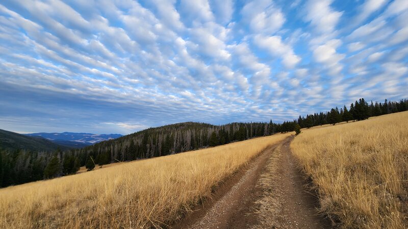 A very pretty sky and a great view from the side of Bullock Hill on Tizer Basin Loop Trail.