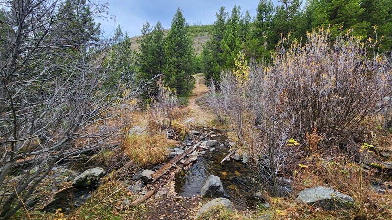 Dismount or not? One of the creek crossings on the Casey Creek Trail.