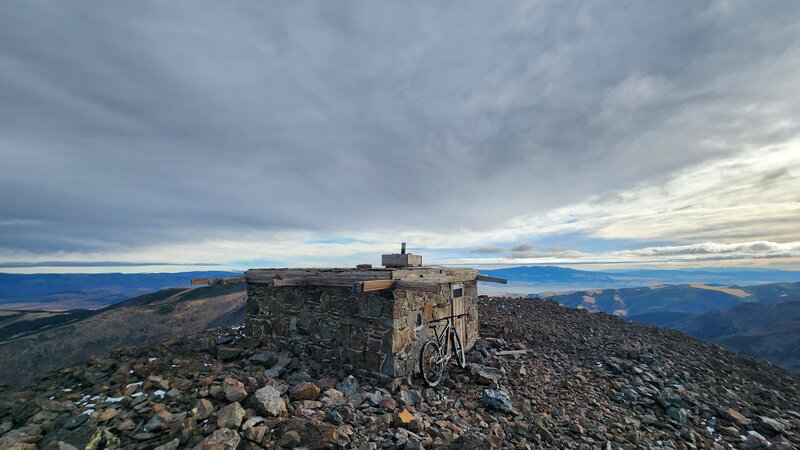 The shelter at the top of Casey Peak looking towards the east.