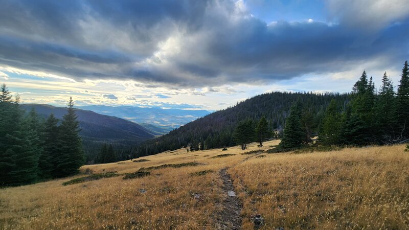 The view from the meadow, just before crossing the ridge into the McClellan Creek Drainage.