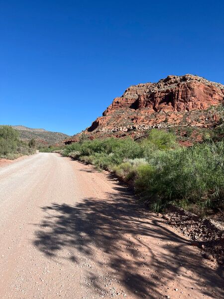 Typical view of the dirt road