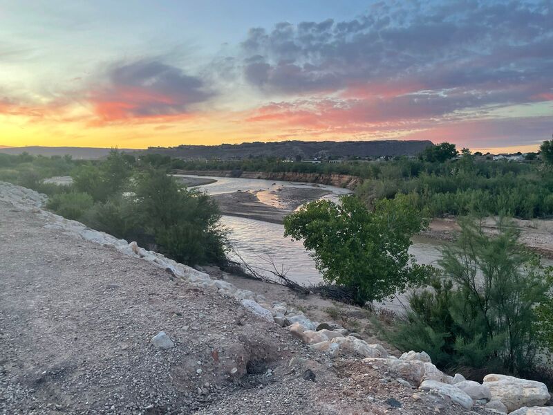 Virgin River sunset from the bike path.