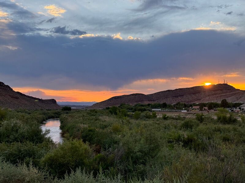 River view at sunset.