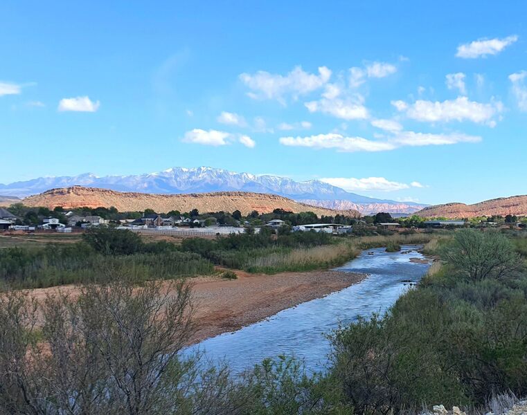 View of river and Pine Valley Mtn. from the bike path.