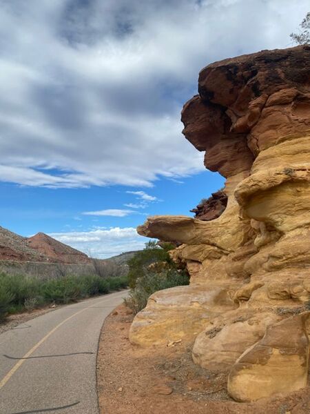 Bike path under the cliffs.