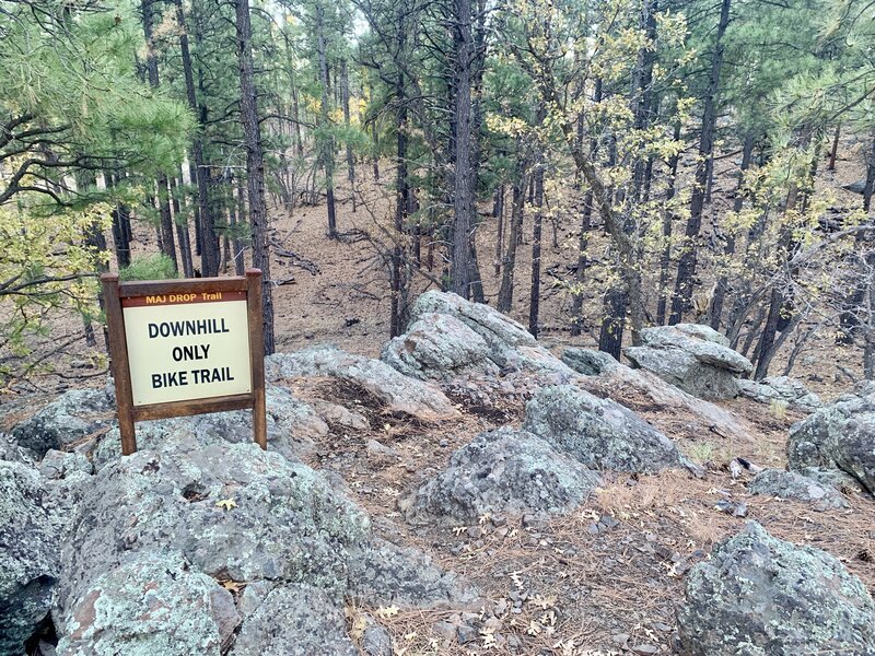 Boulder pile at the top of MAJ Drop