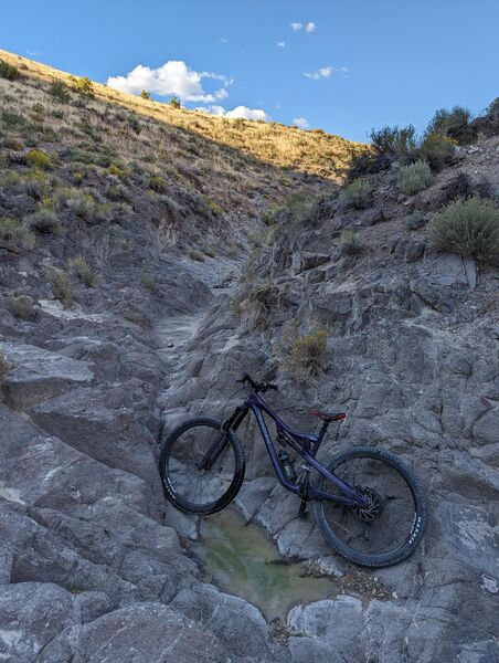 Rocky washed out section.